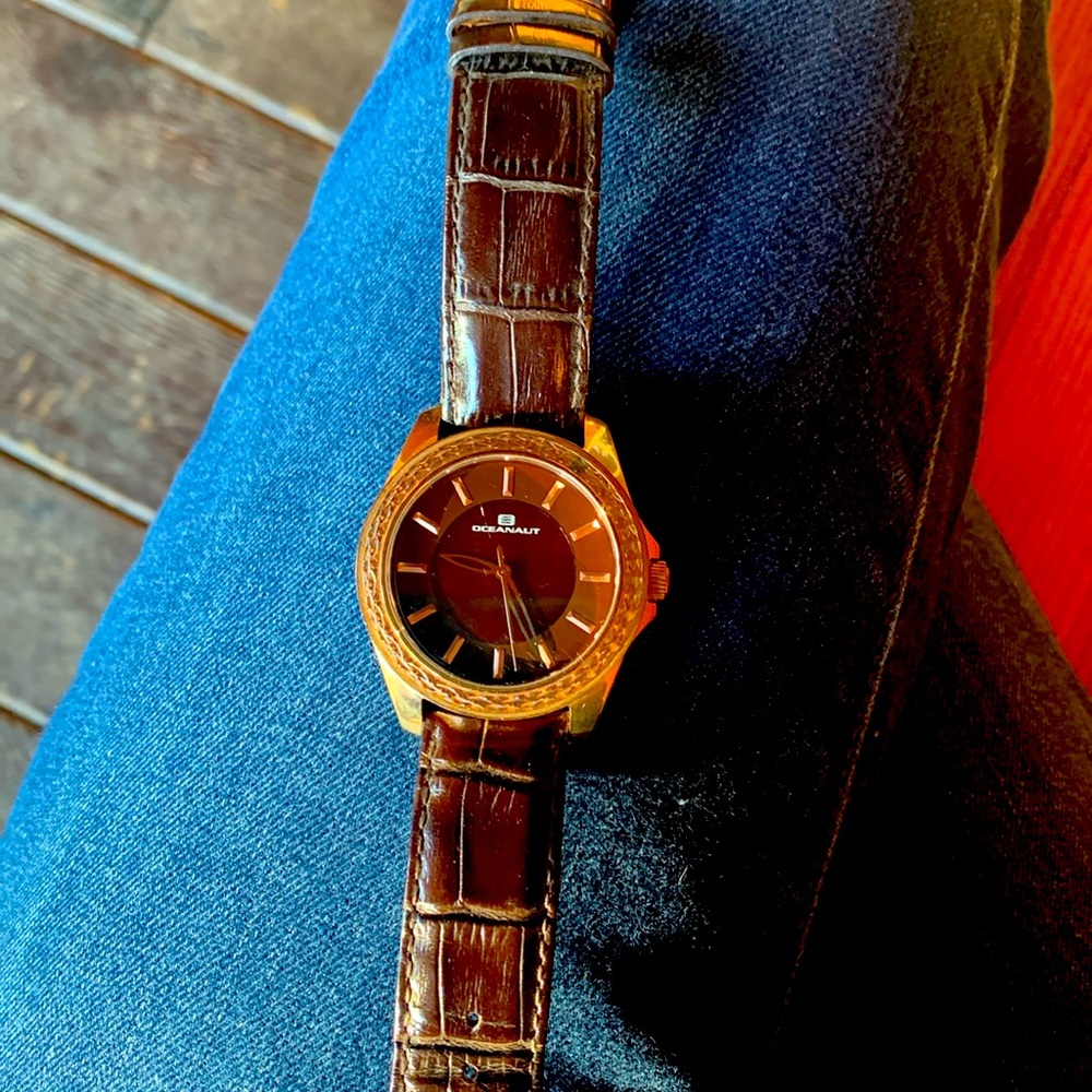 Oceanaut Brown Leather Strap Watch
